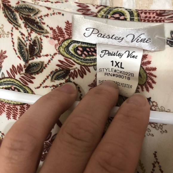 Paisley Vine Tunic Top - Picture 2 of 3